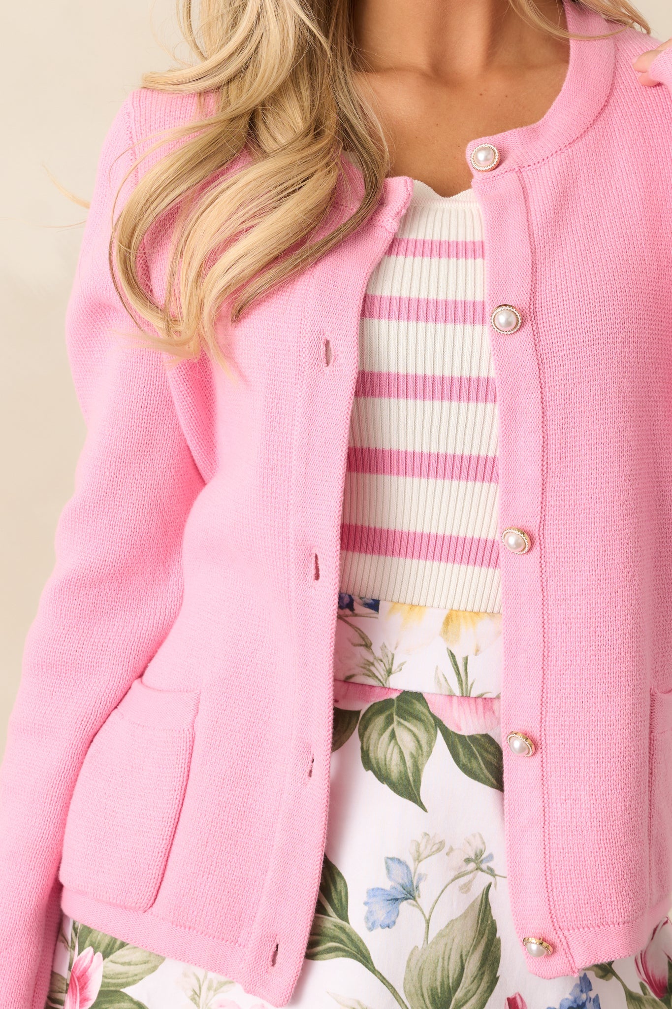Kennedy Lantana Pink Cotton Cardigan