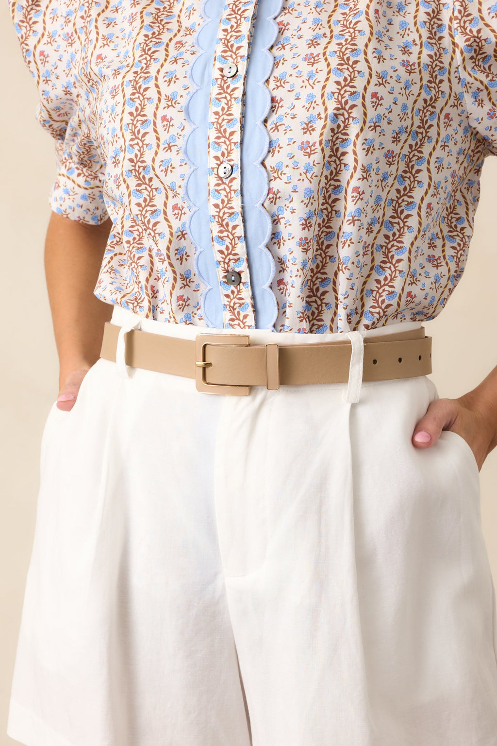 All Good Things Tan Faux Leather Belt