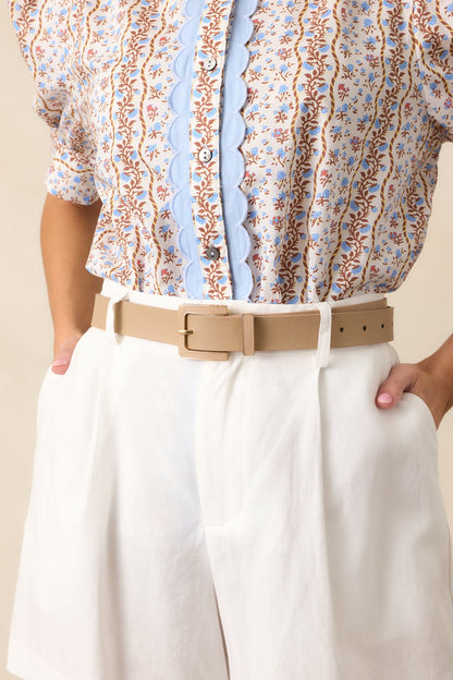All Good Things Tan Faux Leather Belt