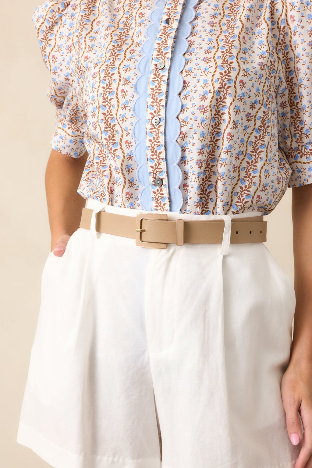 All Good Things Tan Faux Leather Belt