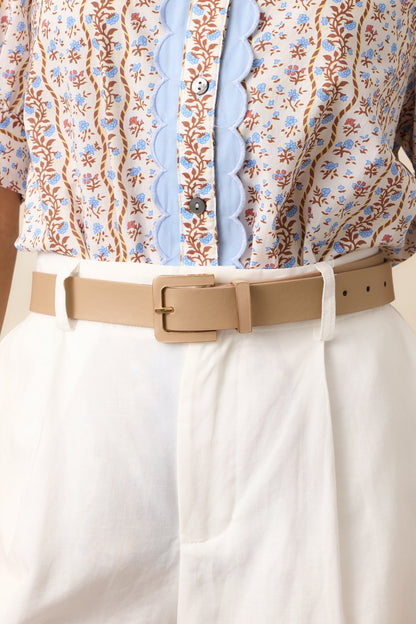 All Good Things Tan Faux Leather Belt