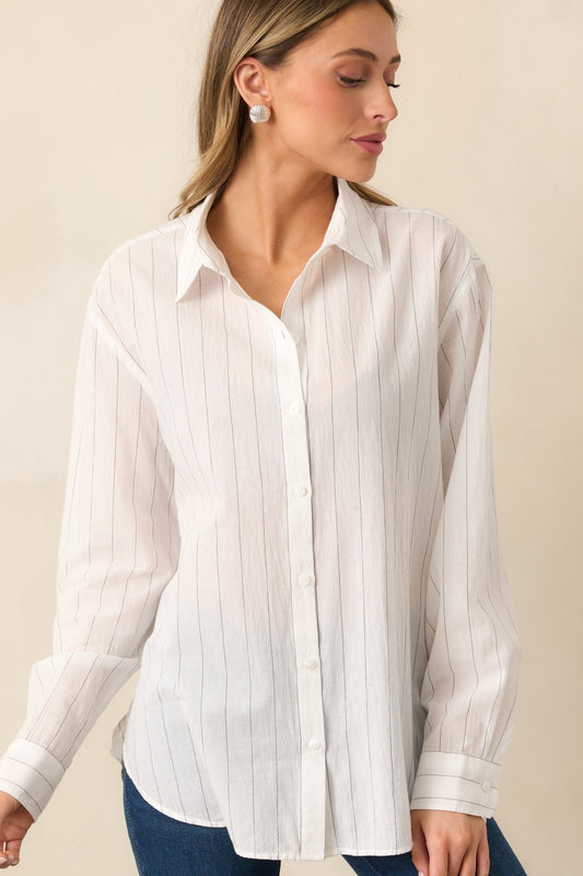 Z Supply Seaport White Striped Shirt