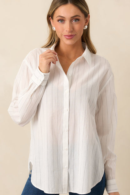 Z Supply Seaport White Striped Shirt