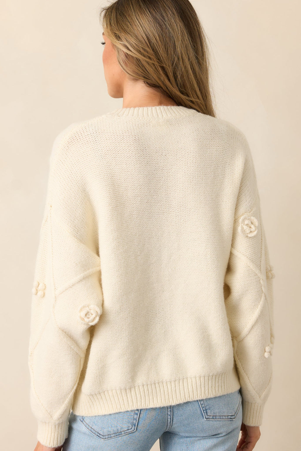 Berry Breeze Ivory Embroidered Sweater