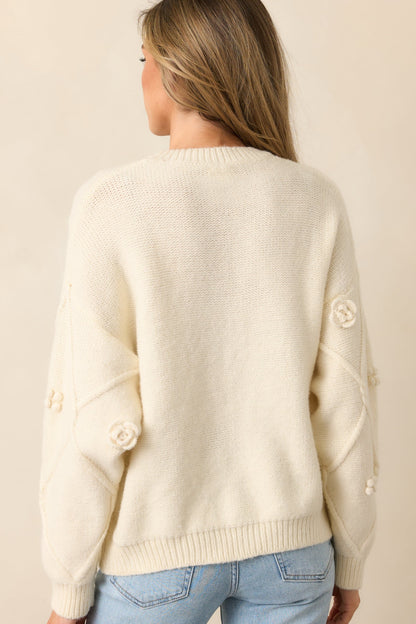 Berry Breeze Ivory Embroidered Sweater