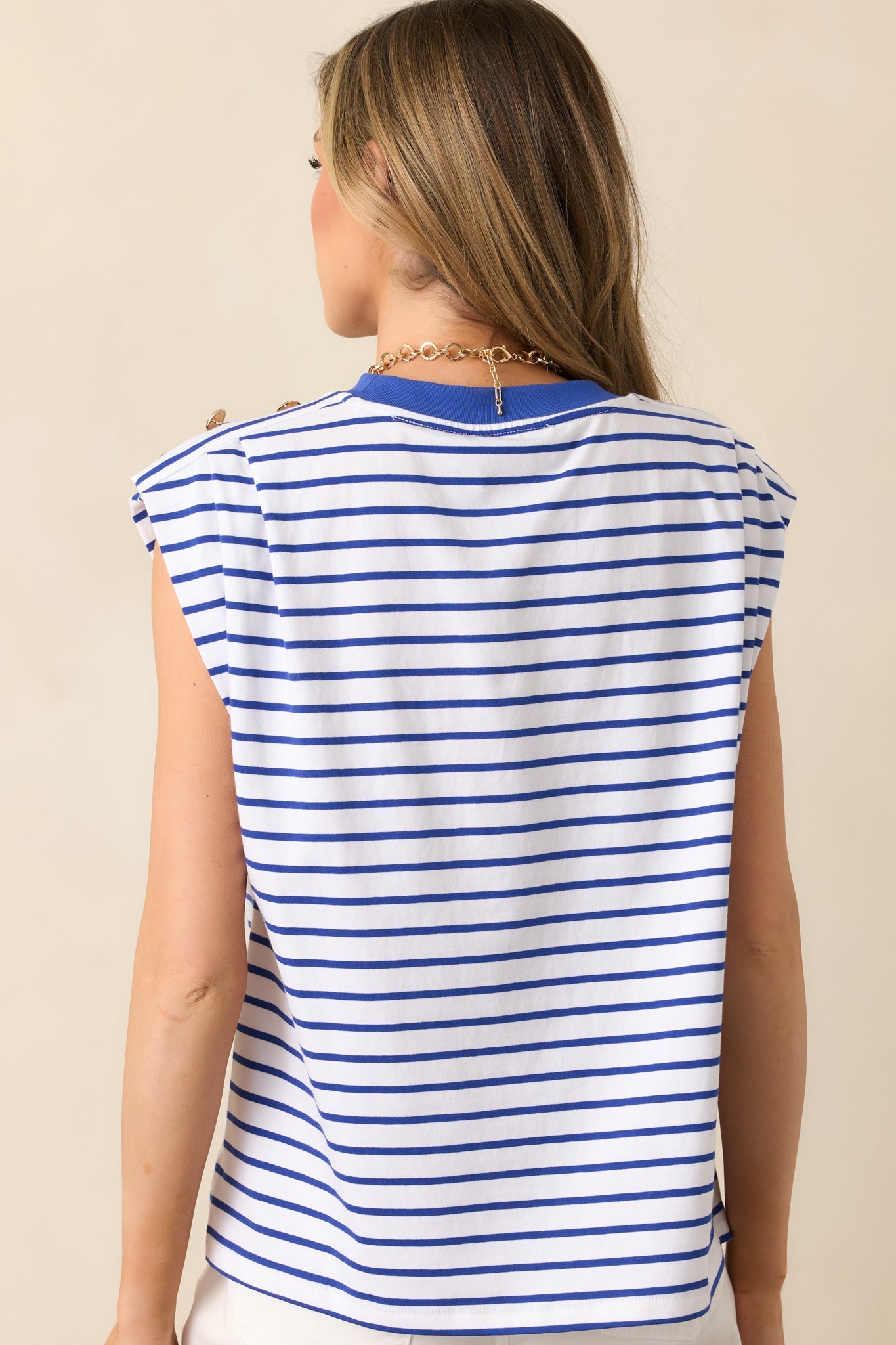 Harbor Stroll Royal Blue Stripe Top
