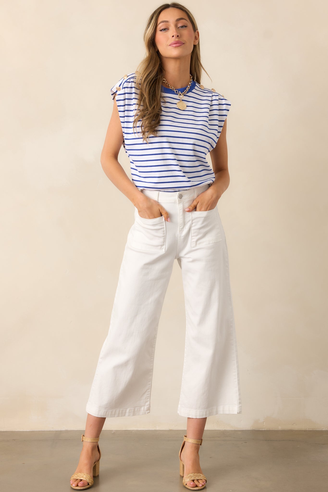 Harbor Stroll Royal Blue Stripe Top