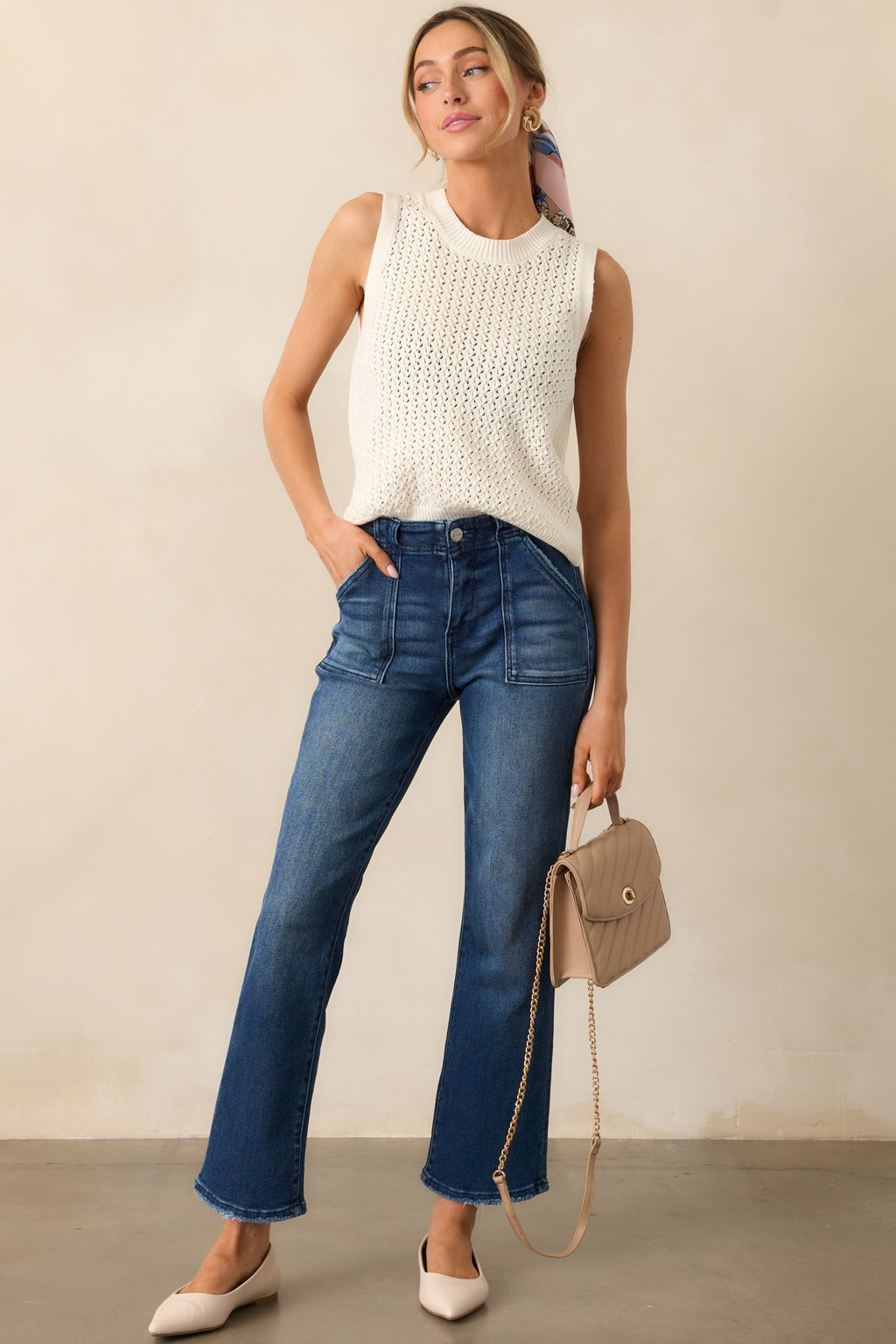 Better Than Ever Ivory Knit Sleeveless Top