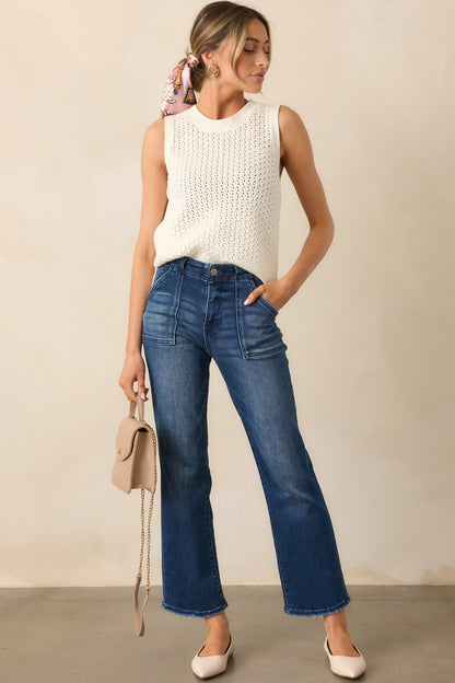 Better Than Ever Ivory Knit Sleeveless Top