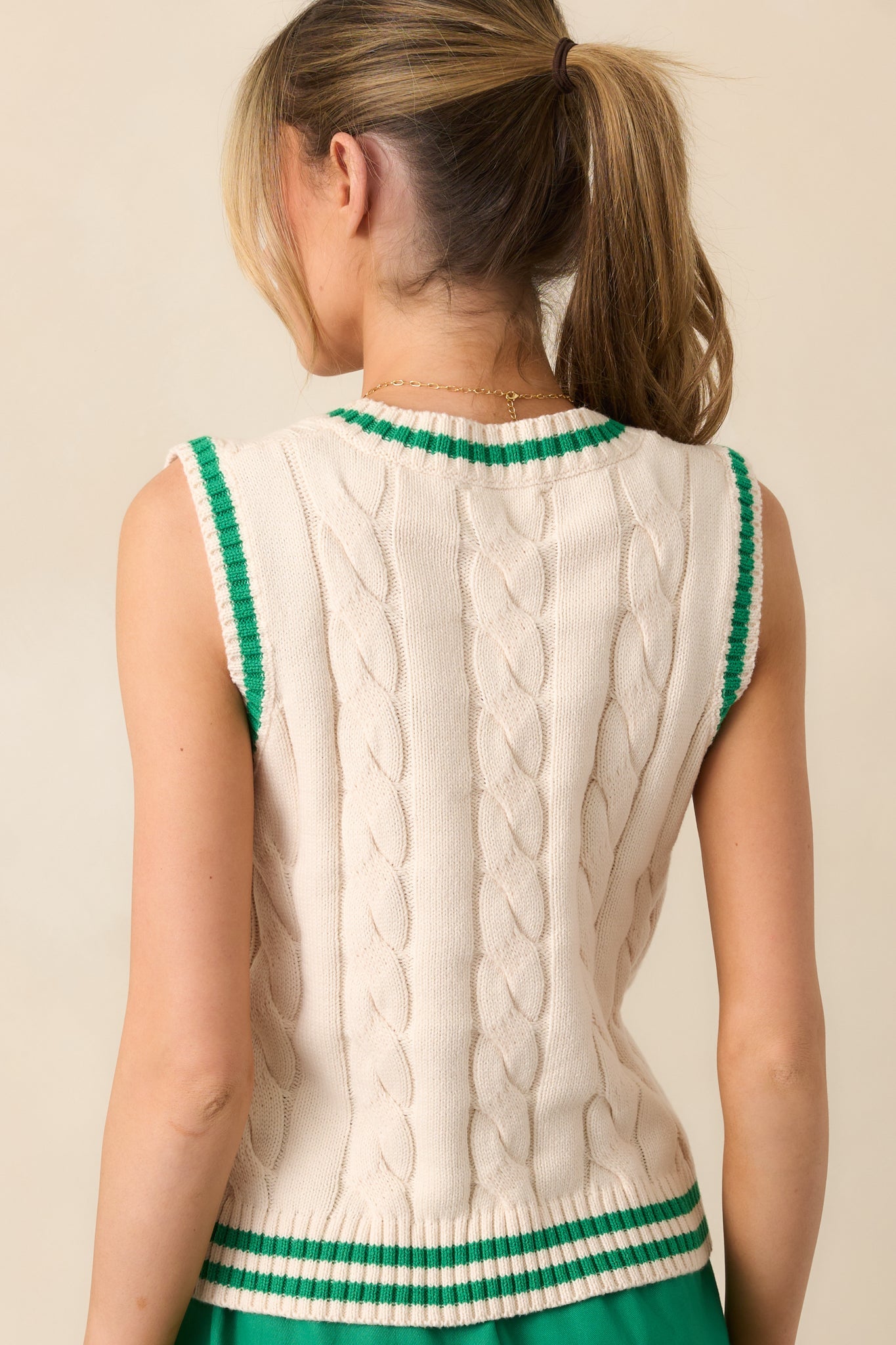 Let's Go For A Walk Ivory Knit Sweater Vest