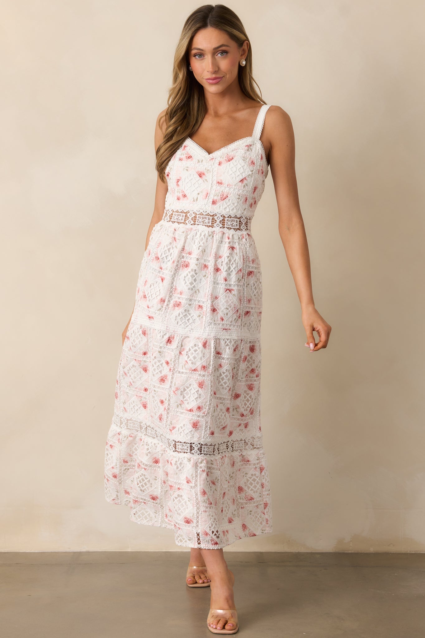 Classical Ballet White Embroidered Maxi Dress