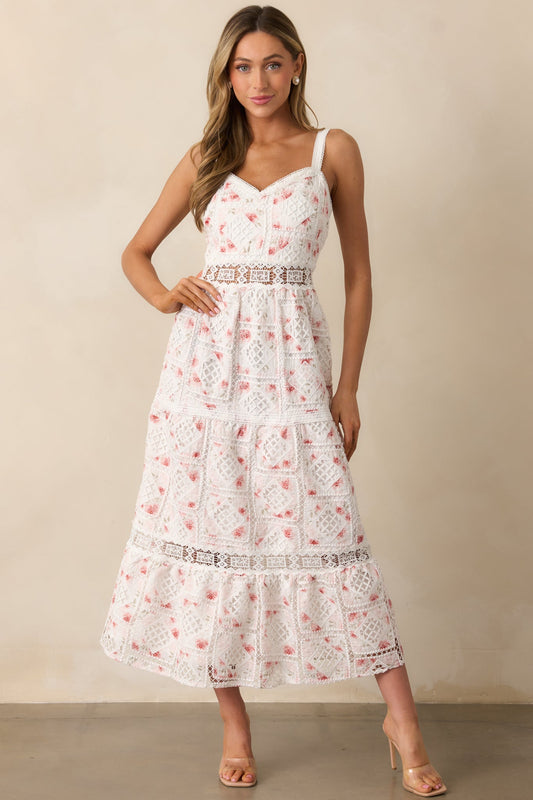 Classical Ballet White Embroidered Maxi Dress
