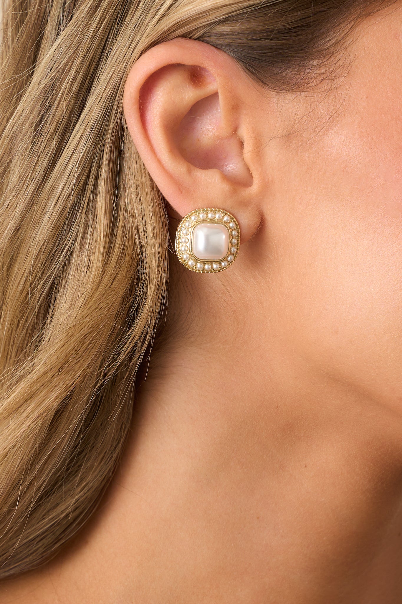 A Day At The Vineyard Gold & Ivory Faux Pearl Earrings