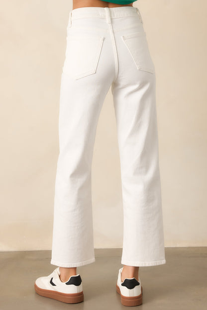 Hard At Work White Straight Leg Jeans