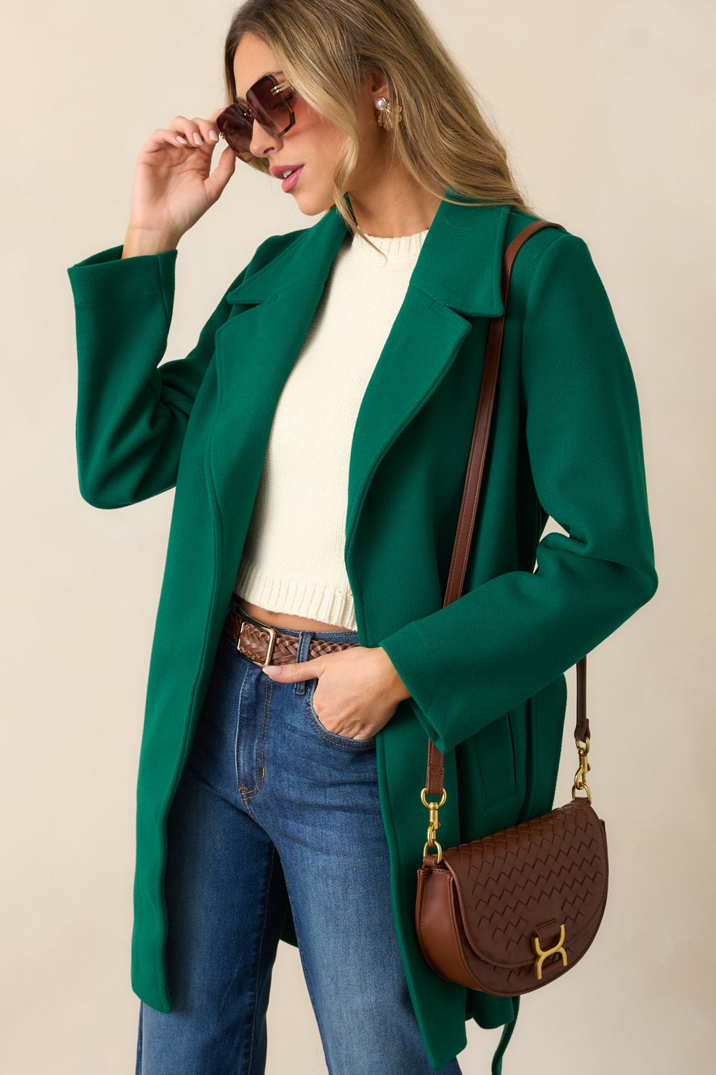 A Walk Through The City Kelly Green Coat