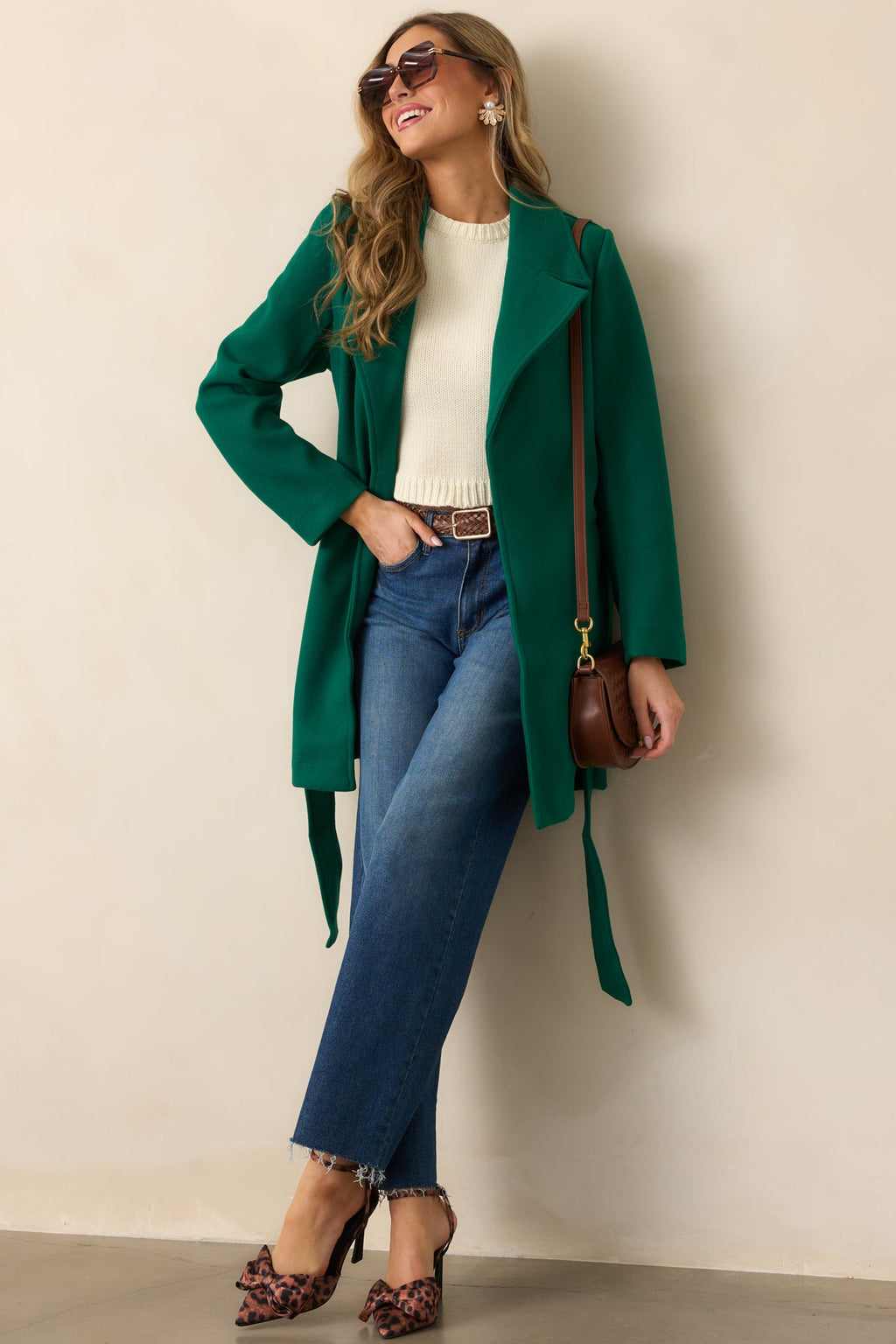 A Walk Through The City Kelly Green Coat