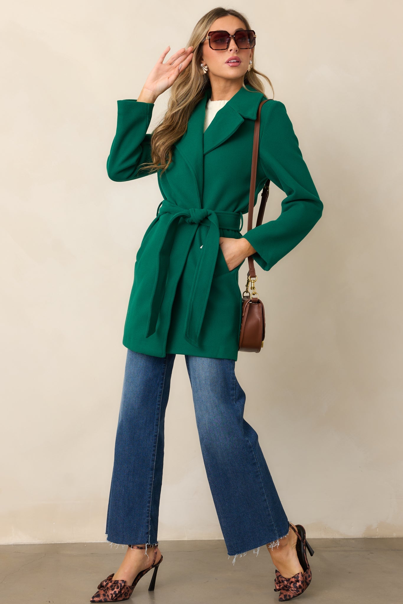A Walk Through The City Kelly Green Coat