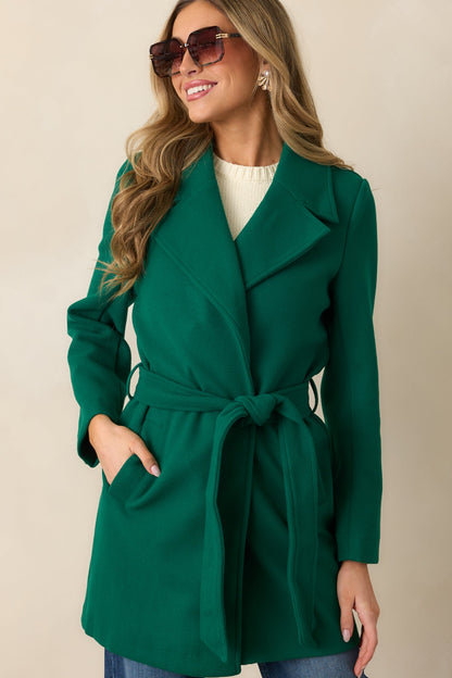 A Walk Through The City Kelly Green Coat