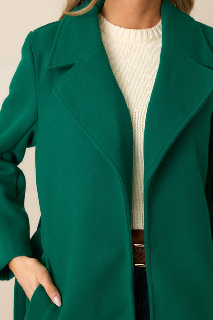 A Walk Through The City Kelly Green Coat