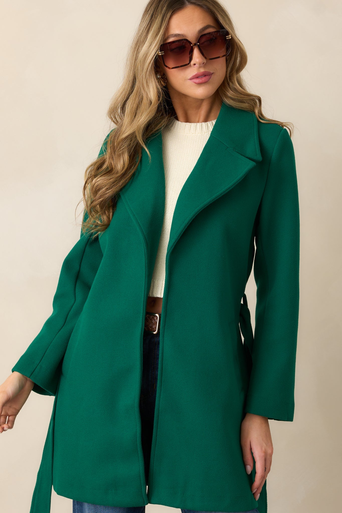 A Walk Through The City Kelly Green Coat