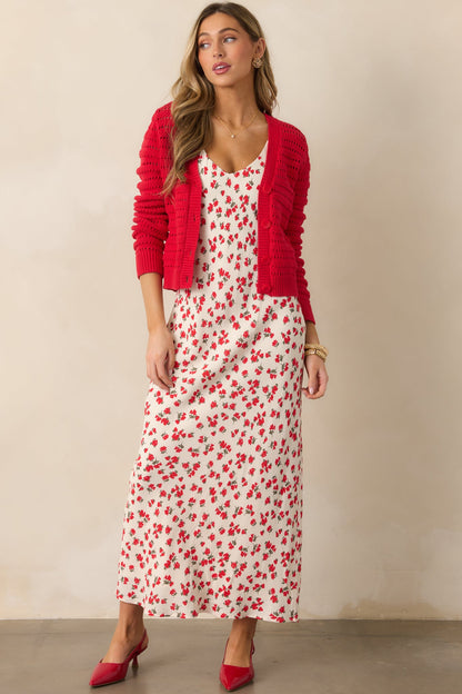 Z Supply Hana La Rosa Ivory Sea Salt Ditsy Maxi Dress