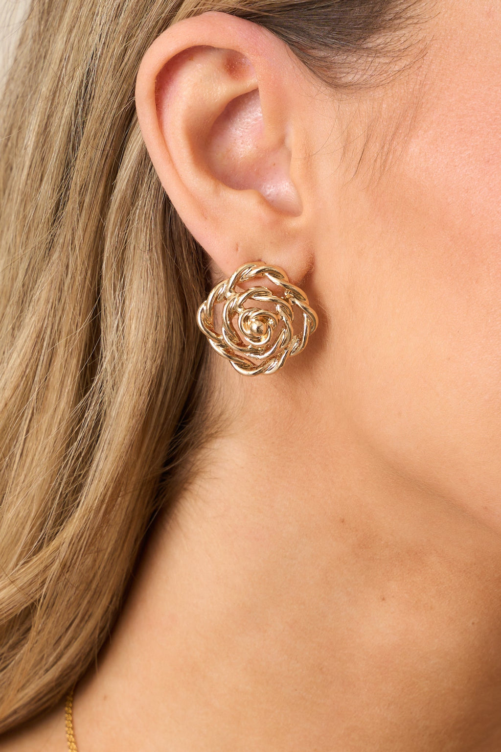 Ballroom Dancing Gold Spiral Earrings