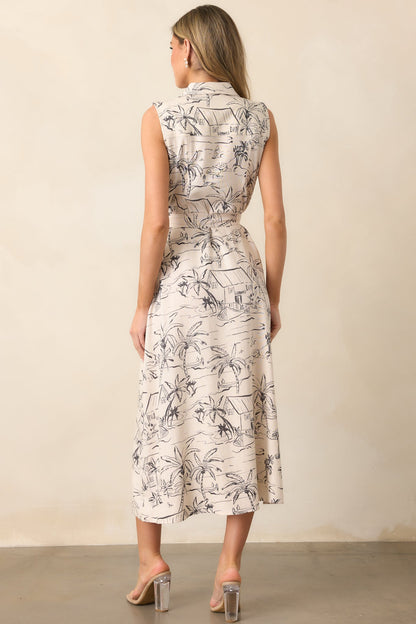 Island Heartbeat Ivory Button Front Maxi Dress