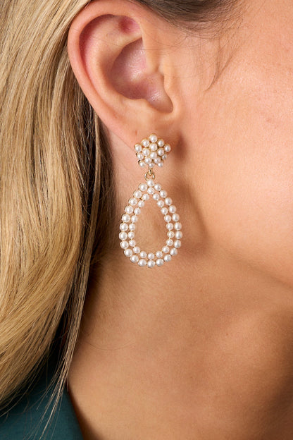 Glistening Dreams Ivory Pearl Drop Earrings
