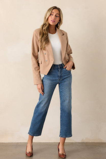 Chasing Stars Tan Ponte Blazer