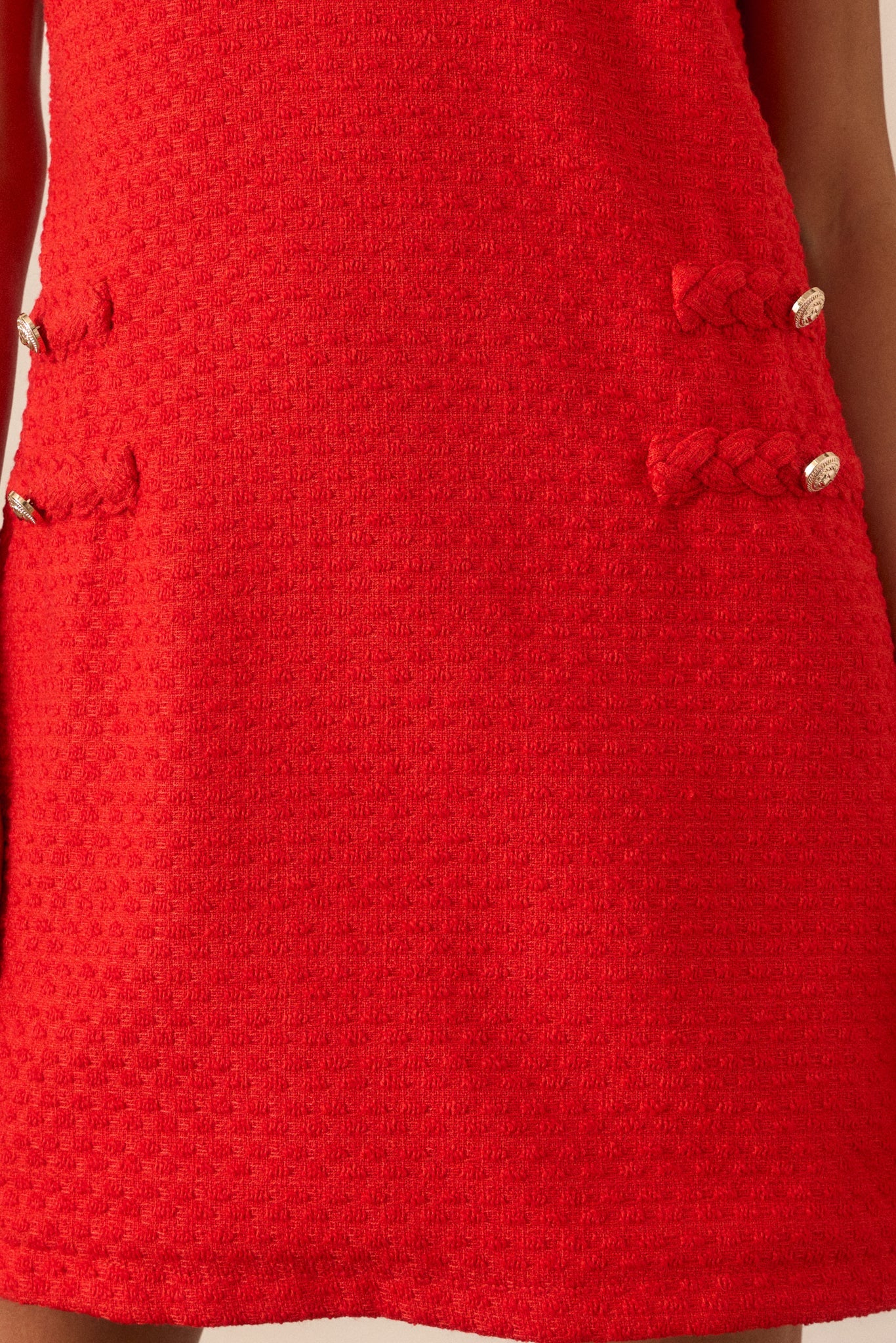 With The Girls Red Tweed Mini Dress