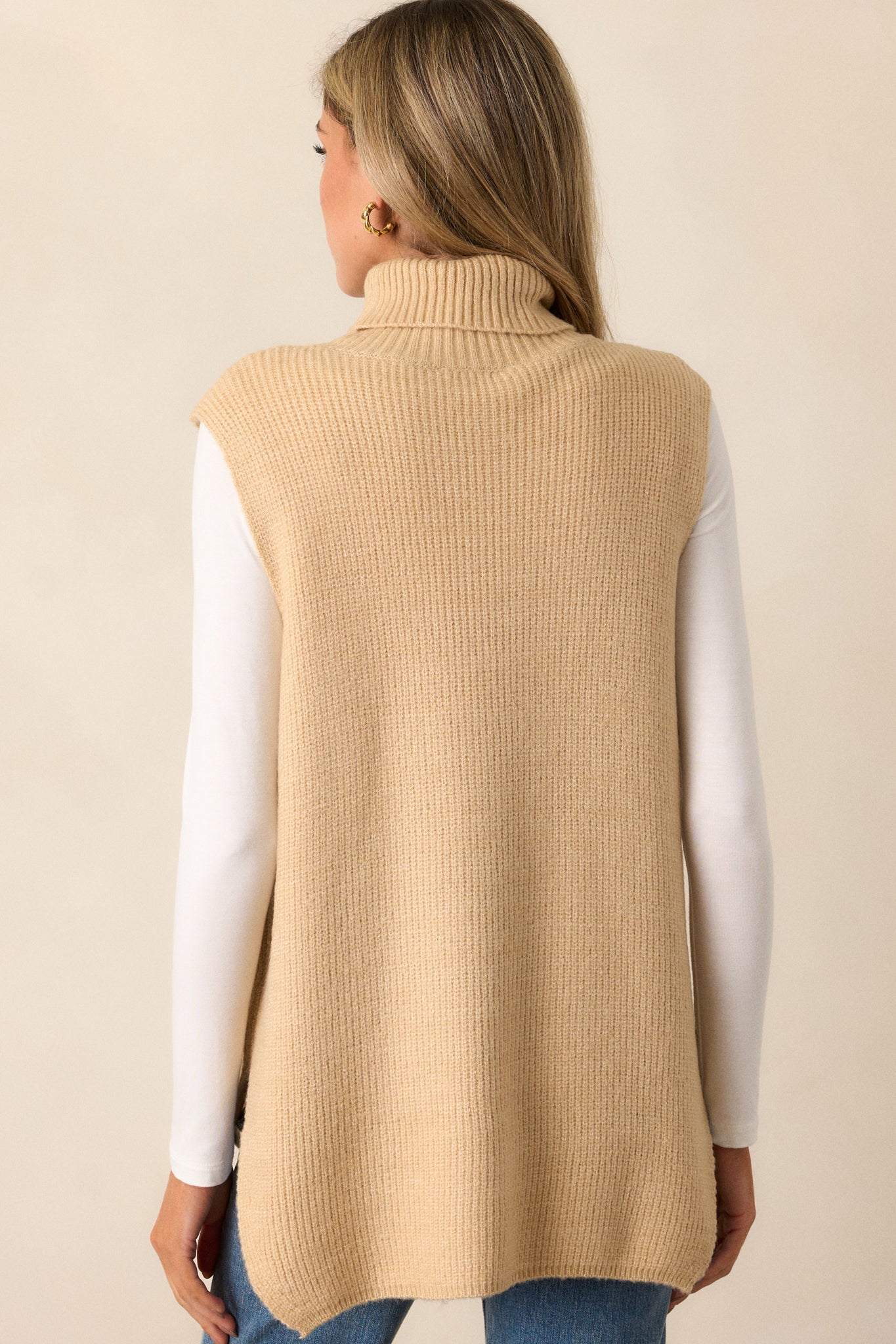 Woven Whispers Taupe Sweater Vest