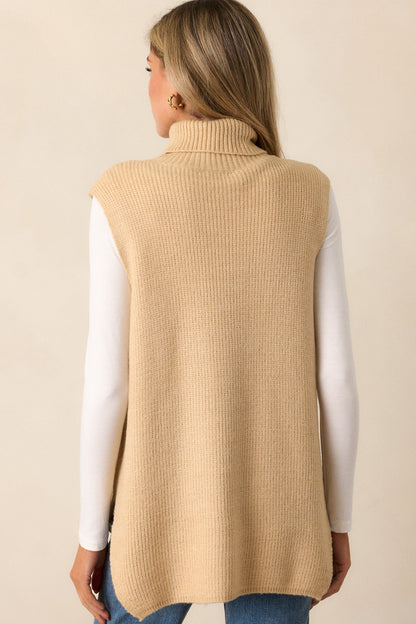 Woven Whispers Taupe Sweater Vest