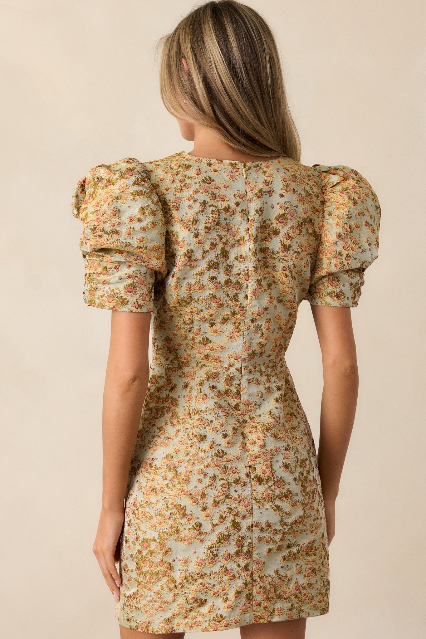 You're The One Honey Floral Puff Sleeve Mini Dress