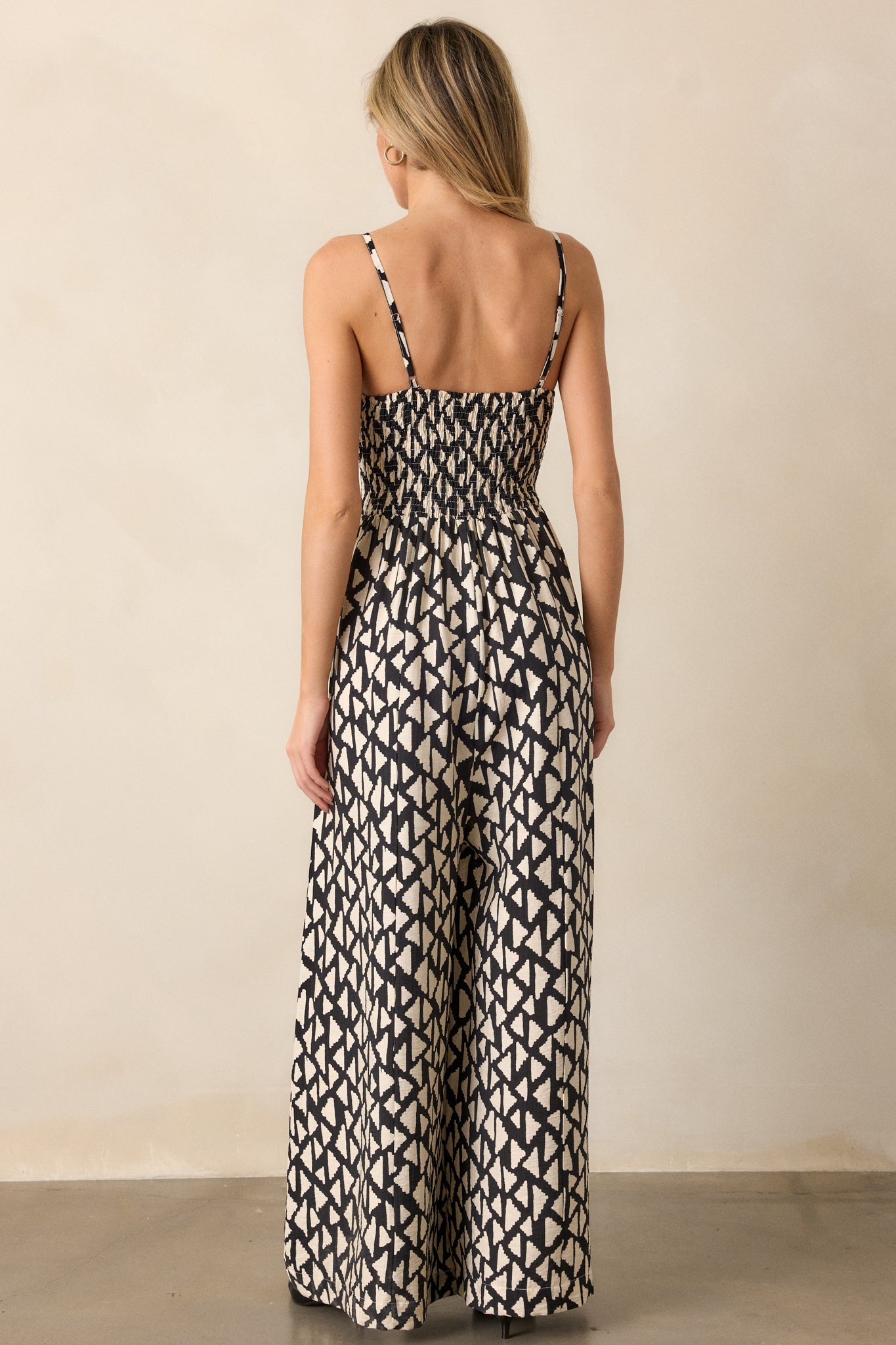 Gallery Stroll Black Geometric Print Jumpsuit