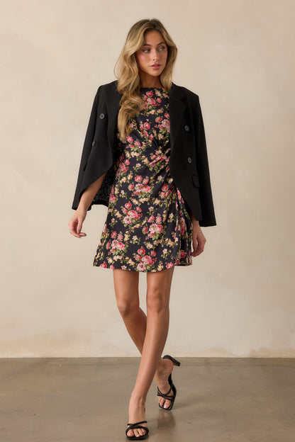 Wildflower Wonder Black Floral Mini Dress