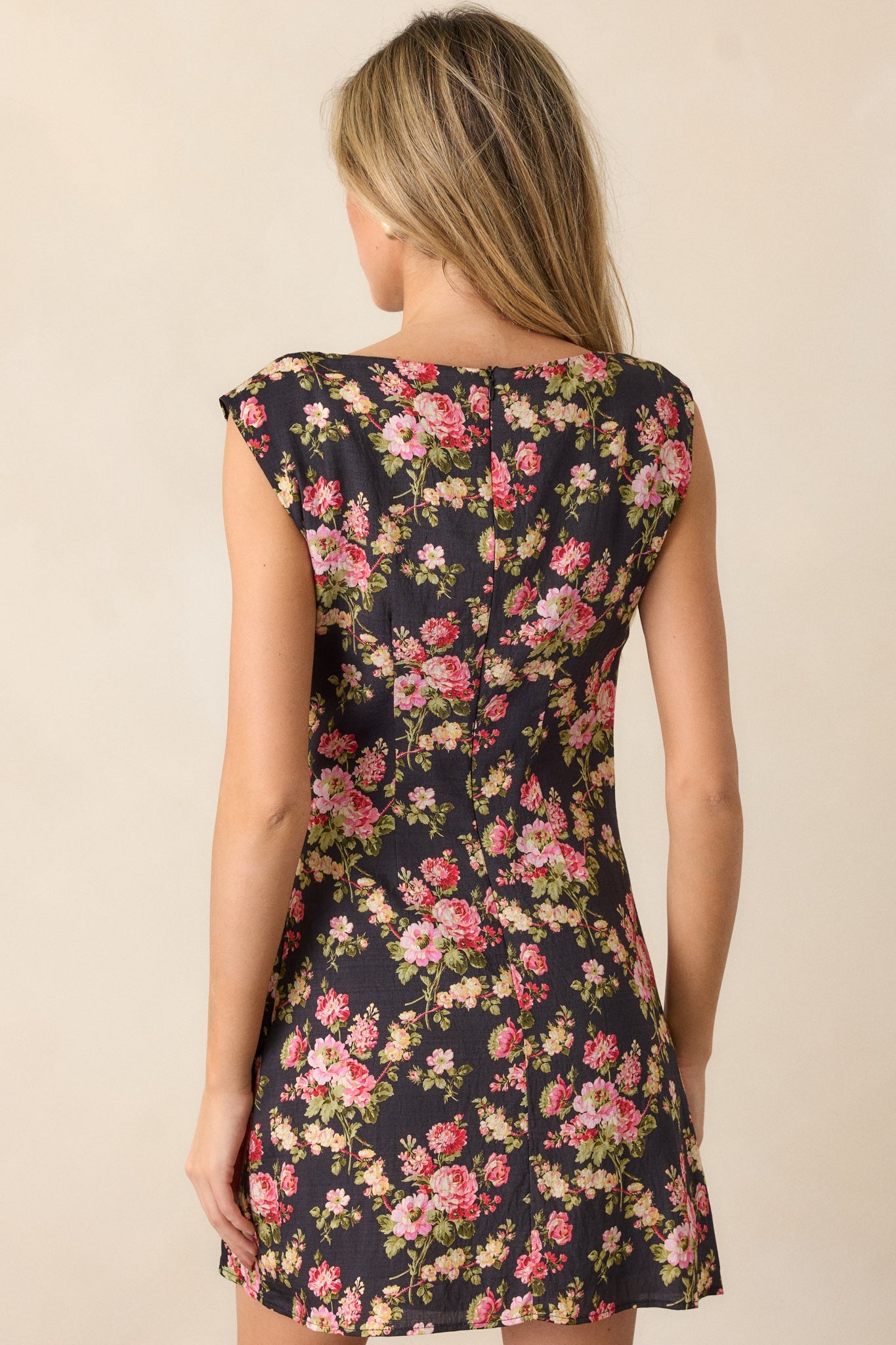 Wildflower Wonder Black Floral Mini Dress