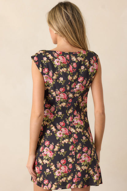 Wildflower Wonder Black Floral Mini Dress