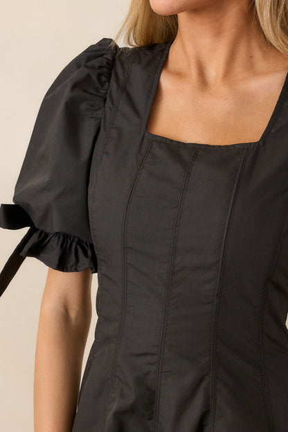 Clover Fields Cotton Black Midi Dress