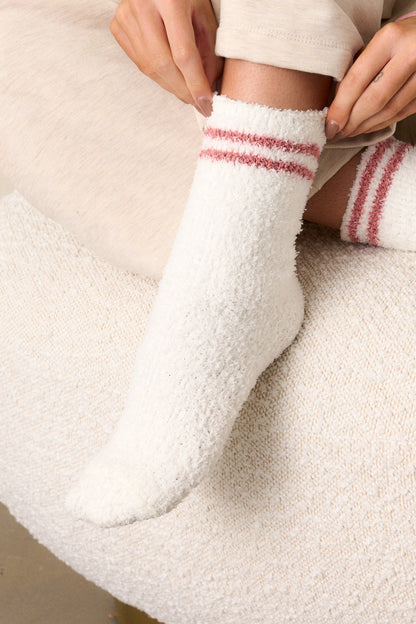 Z Supply Fairisle White Fuzzy Socks