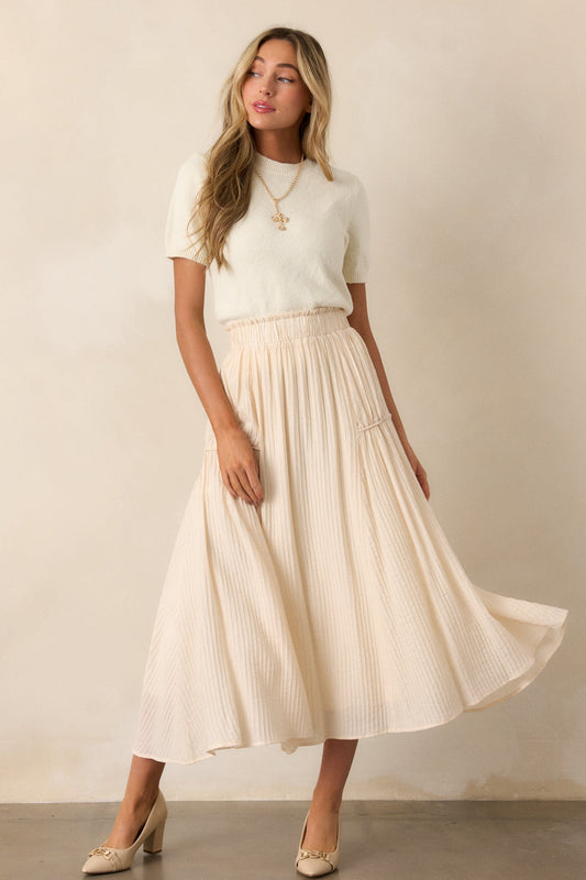 Infinite Allure Beige Maxi Skirt
