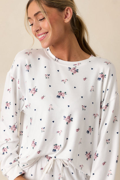Z Supply Cozy Rosebud Ivory Lounge Top