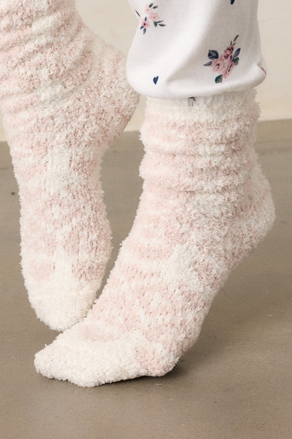Z Supply Fairisle Crystal Grey Fuzzy Socks