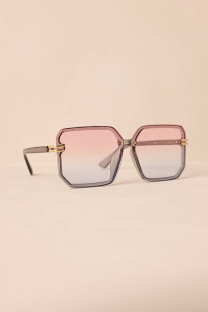 Glistening Lights Pink & Blue Square Sunglasses