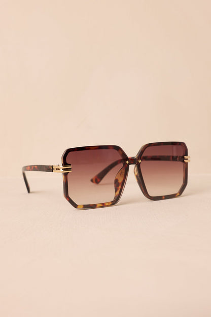 Glistening Lights Tortoise Brown Square Sunglasses