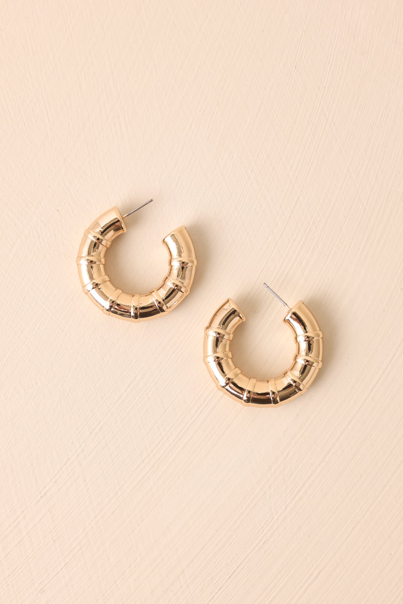 Chasing That Feeling Gold Textured Hoop Earrings