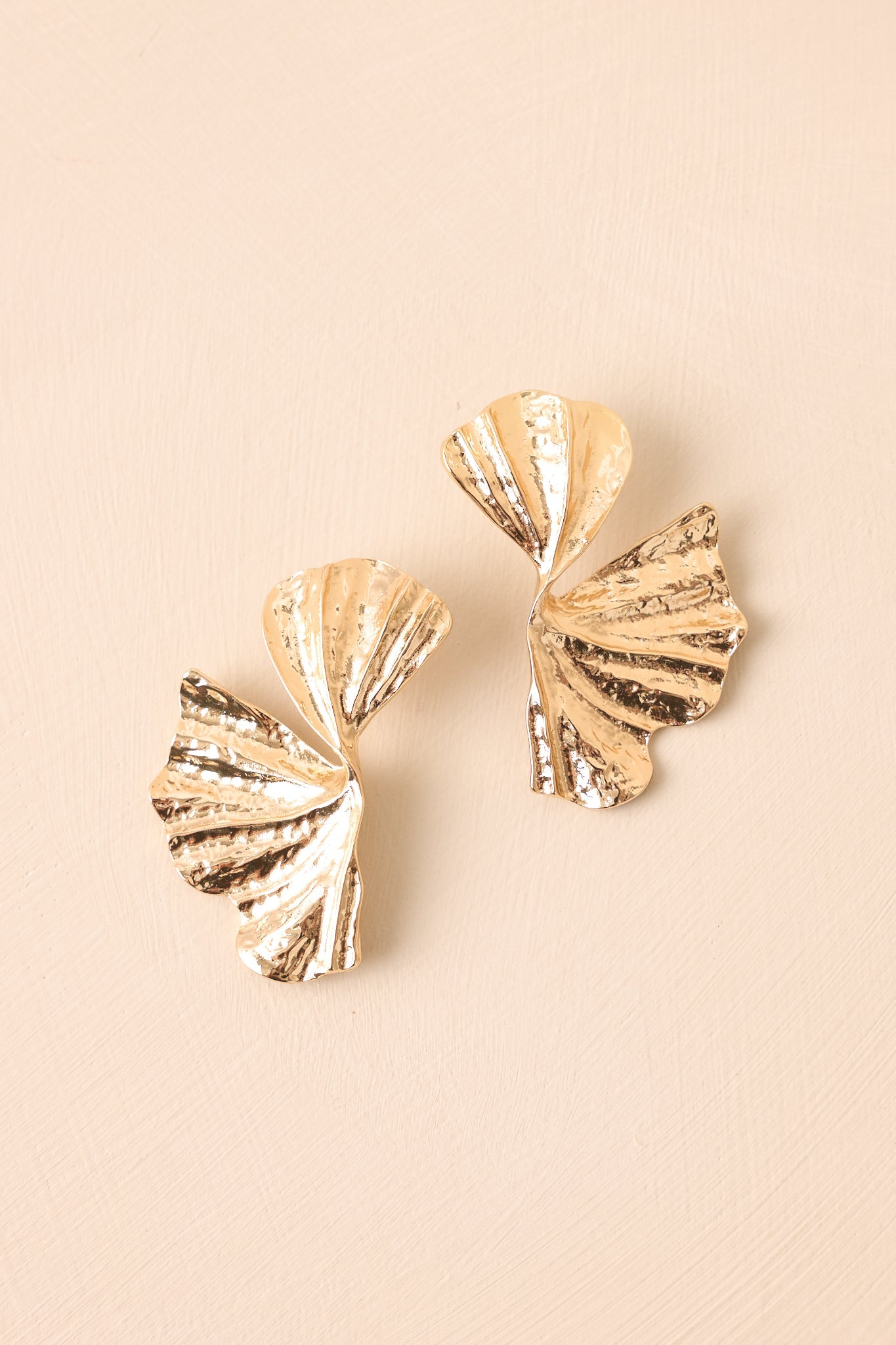 Everyday Joy Gold Textured Leaf Earrings