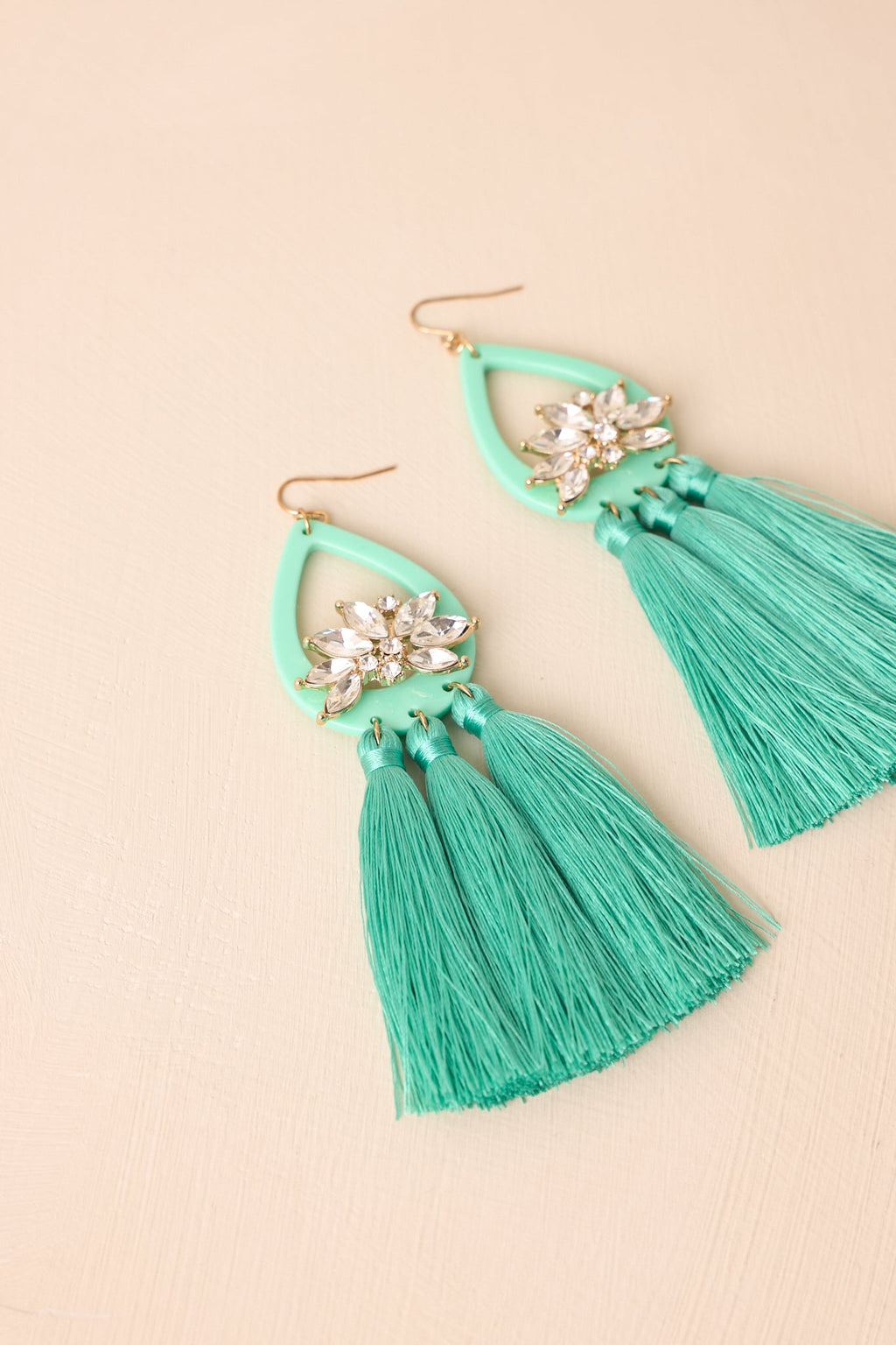 Dreamy Desires Turquoise Tassel Earrings