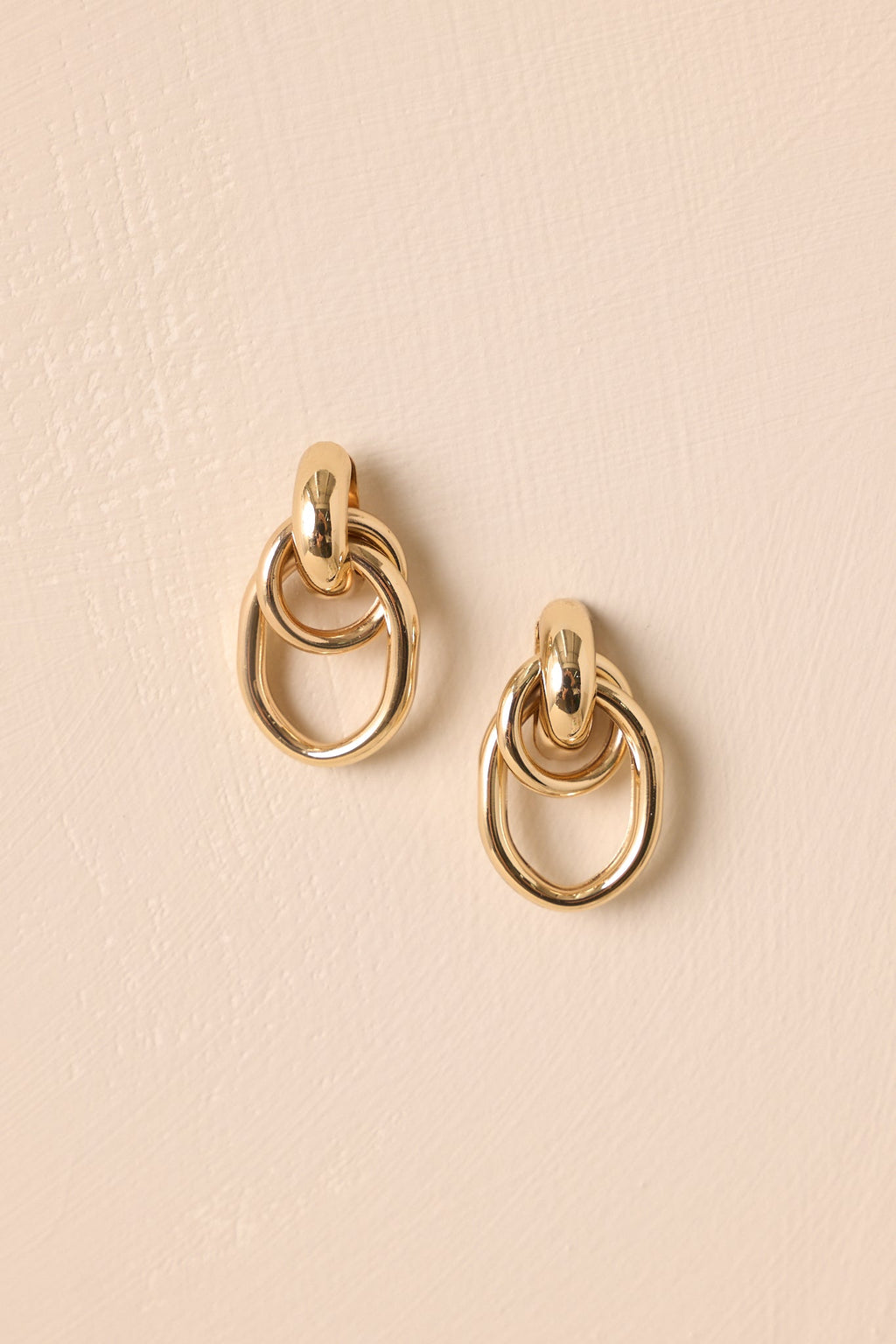 Hear Me Out Gold Double Hoop Drop Earrings