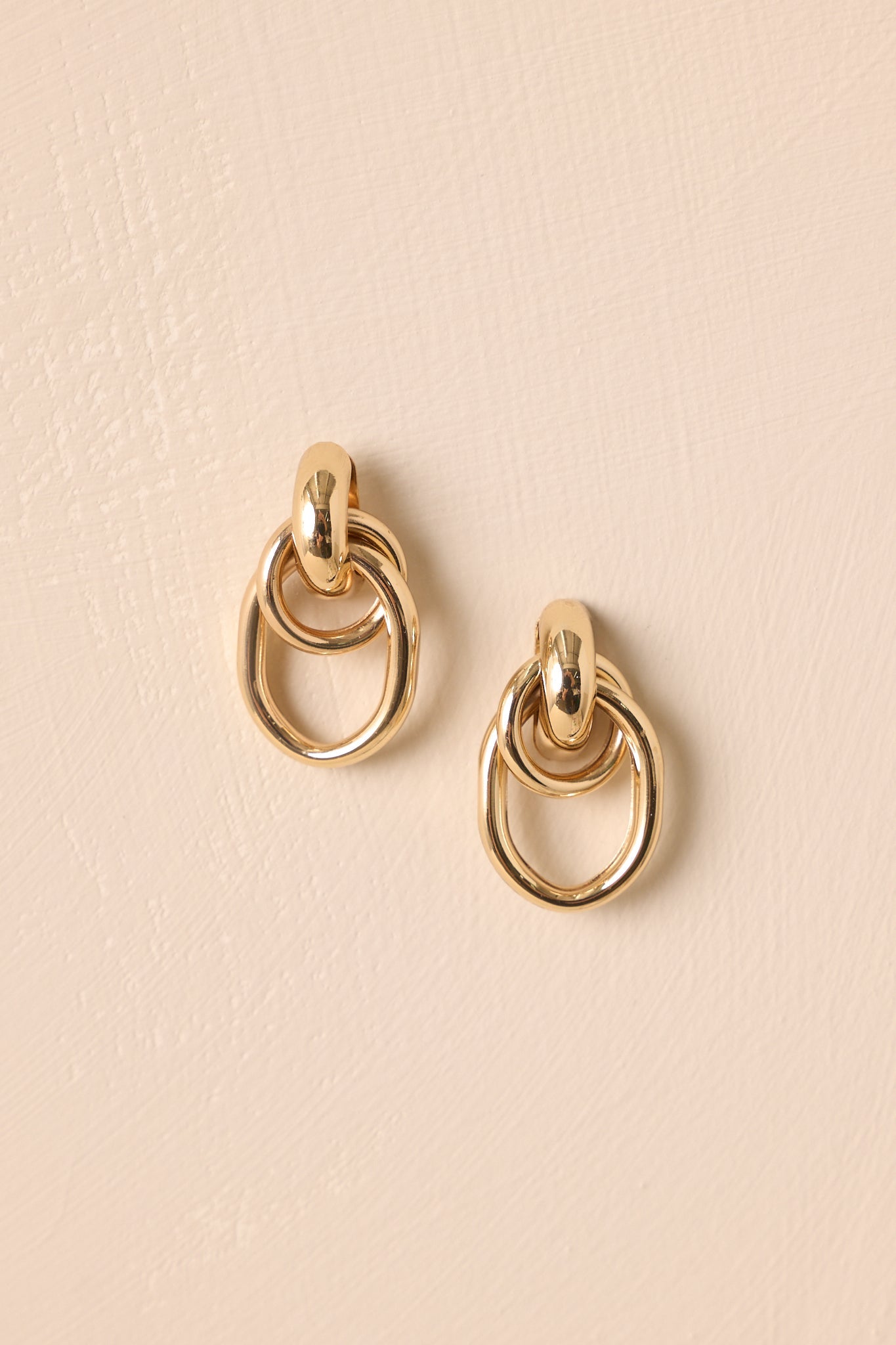 Hear Me Out Gold Double Hoop Drop Earrings