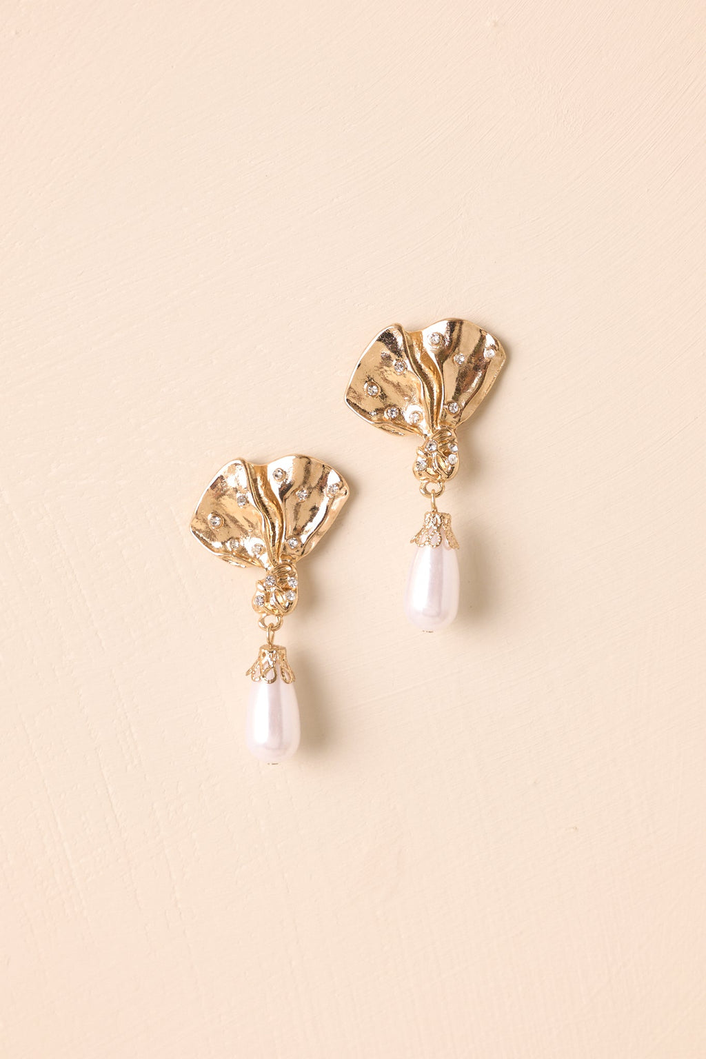 Effortless Charm Gold Ivory Pearl Drop Earrings